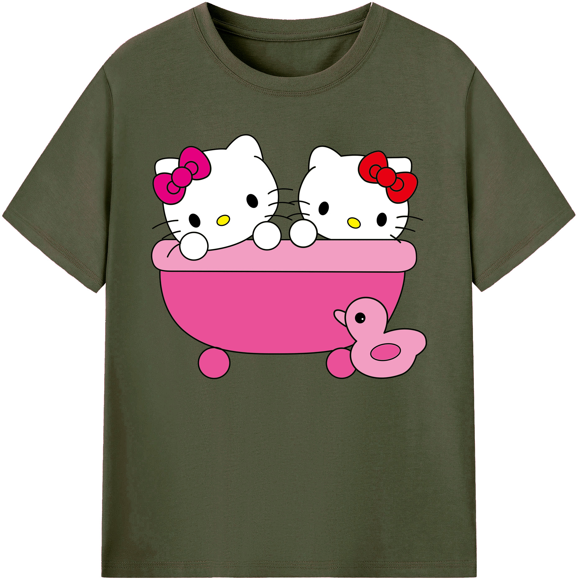 （画像用） Hello Kitty ハローキティ 綿100％ メンズ半袖Tシャツ｜肌触りやわらか＆通気性